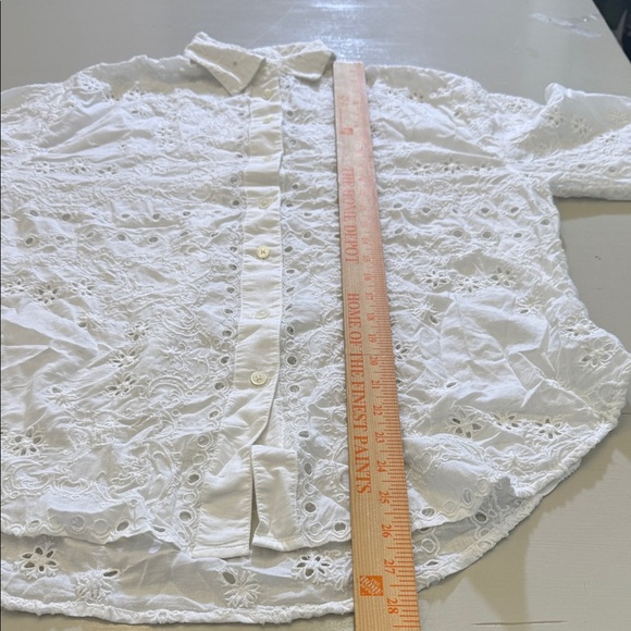 Madewell Embroidered Oversized Button-Up Shirt Size Small - Picture 8 of 11